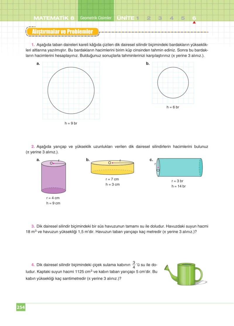 8. Sınıf Matematik Ders Kitabı Cevapları Koza Yayınları Sayfa 254