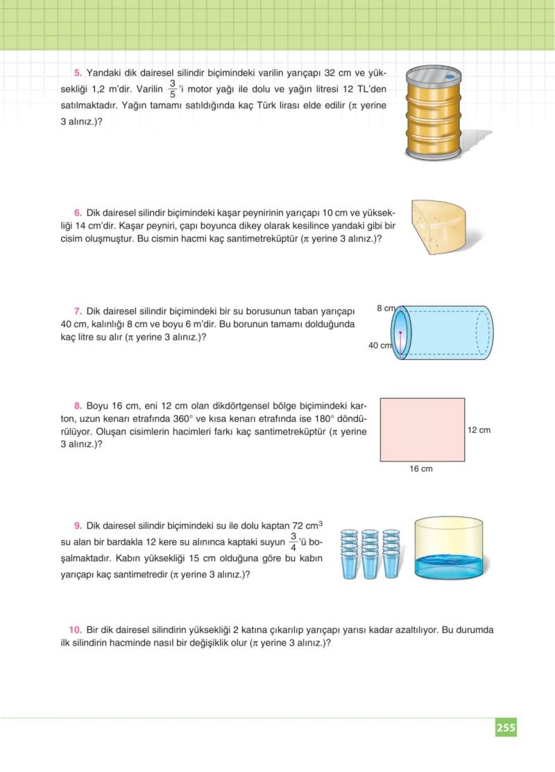 8. Sınıf Matematik Ders Kitabı Cevapları Koza Yayınları Sayfa 255