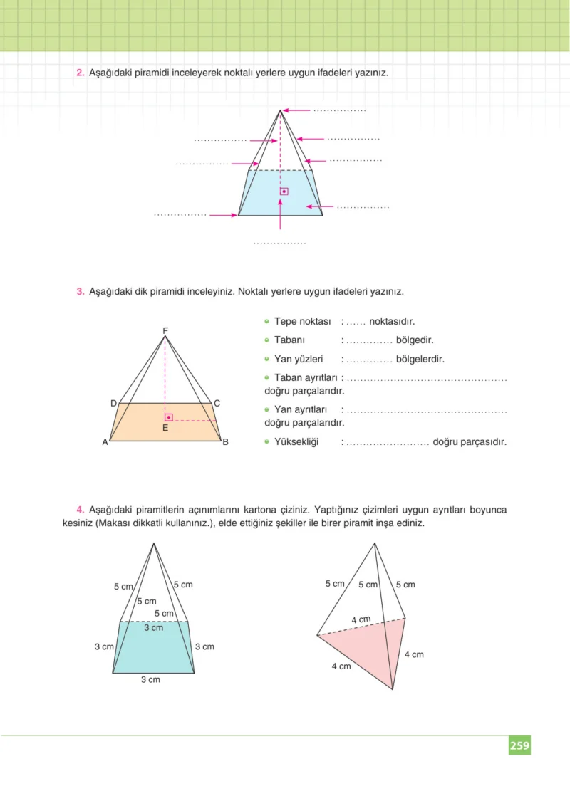 8. Sınıf Matematik Ders Kitabı Cevapları Koza Yayınları Sayfa 259