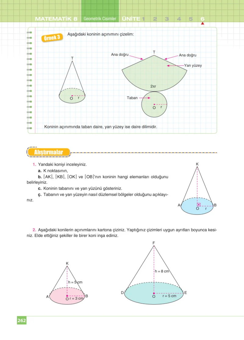 8. Sınıf Matematik Ders Kitabı Cevapları Koza Yayınları Sayfa 262