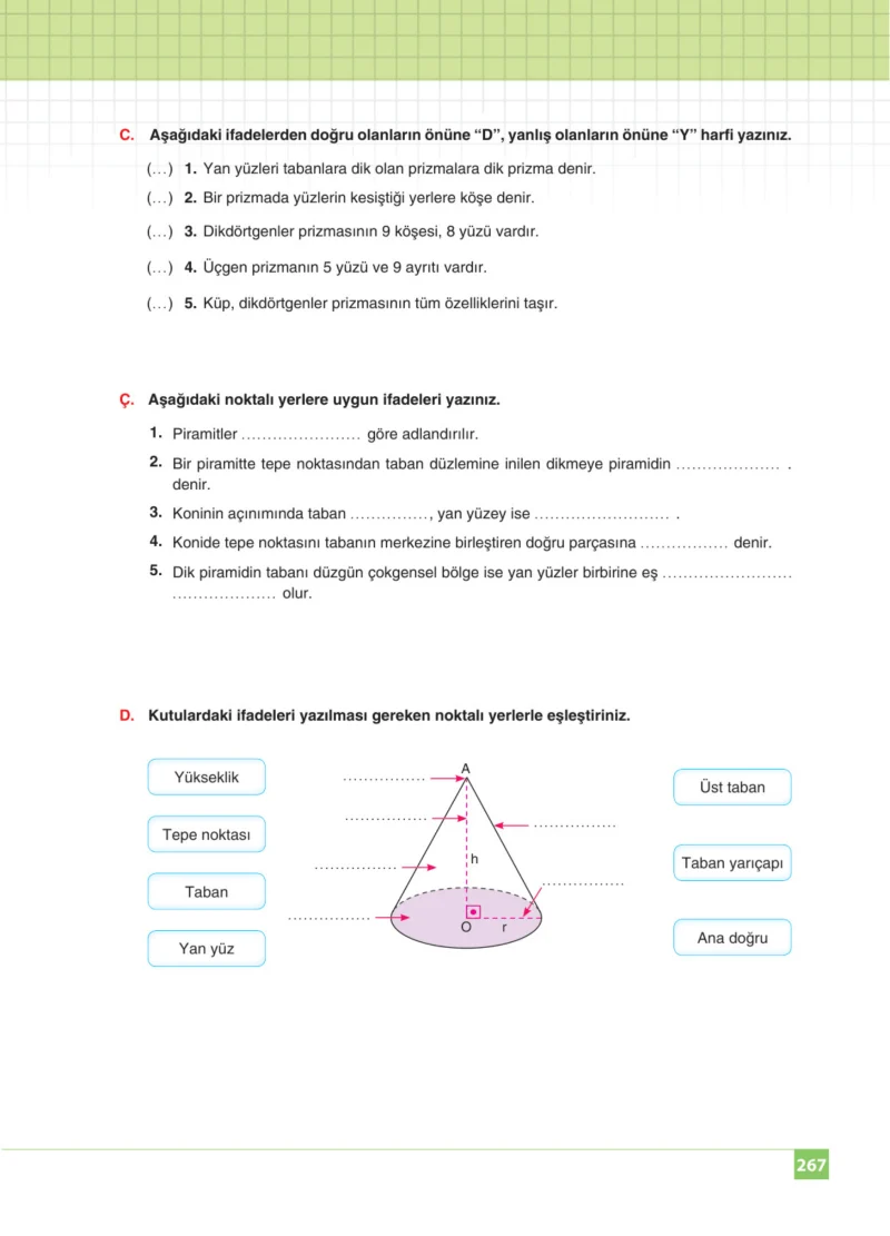 8. Sınıf Matematik Ders Kitabı Cevapları Koza Yayınları Sayfa 267
