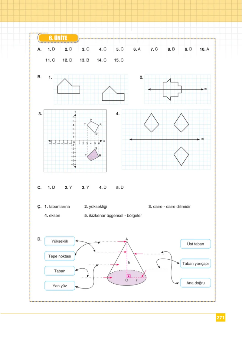 8. Sınıf Matematik Ders Kitabı Cevapları Koza Yayınları Sayfa 271