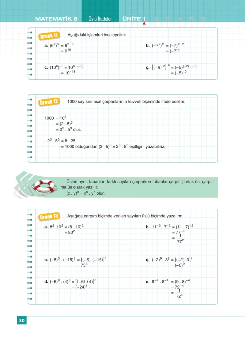 8. Sınıf Matematik Ders Kitabı Cevapları Koza Yayınları Sayfa 30