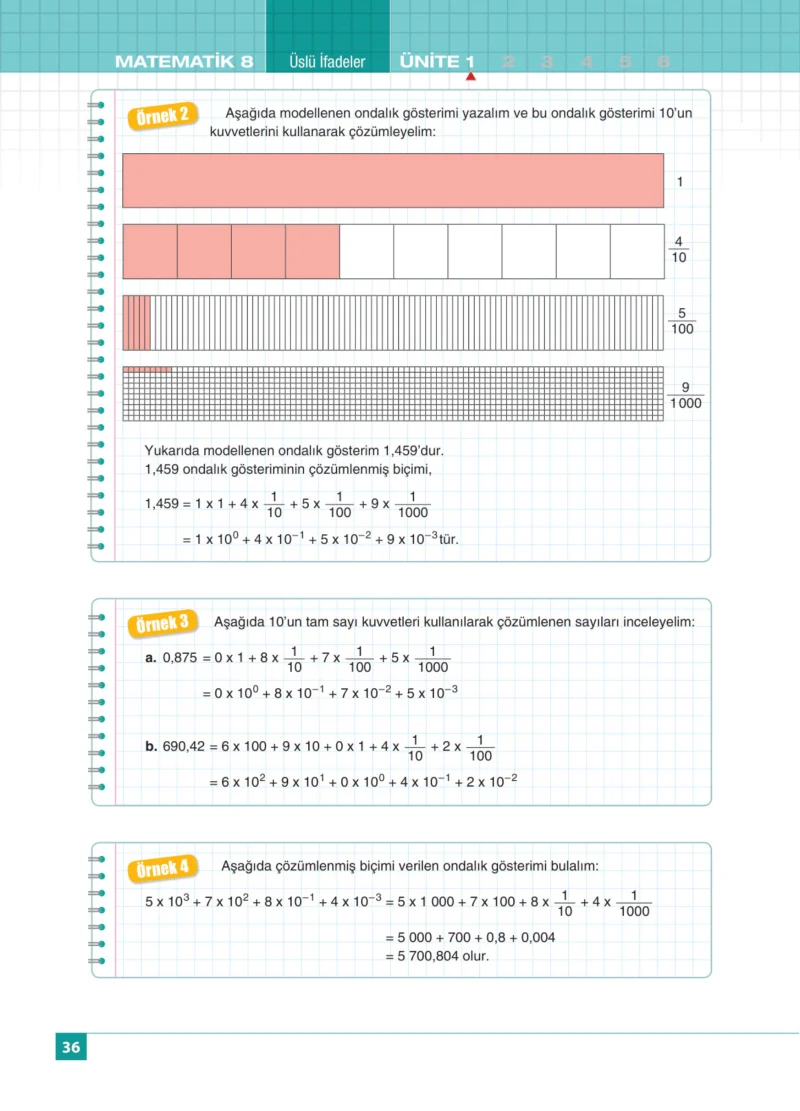 8. Sınıf Matematik Ders Kitabı Cevapları Koza Yayınları Sayfa 36