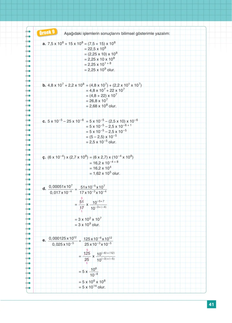 8. Sınıf Matematik Ders Kitabı Cevapları Koza Yayınları Sayfa 41