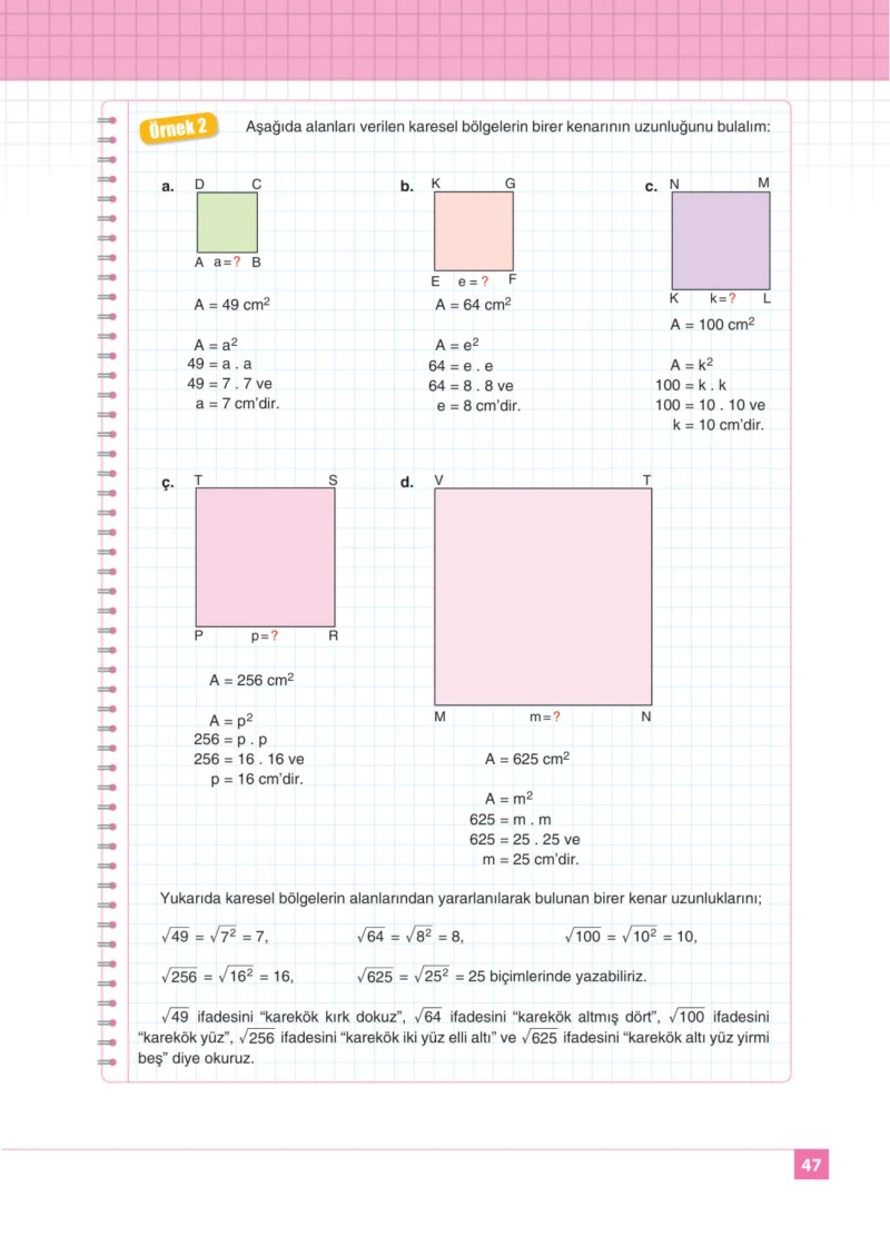 8. Sınıf Matematik Ders Kitabı Cevapları Koza Yayınları Sayfa 47