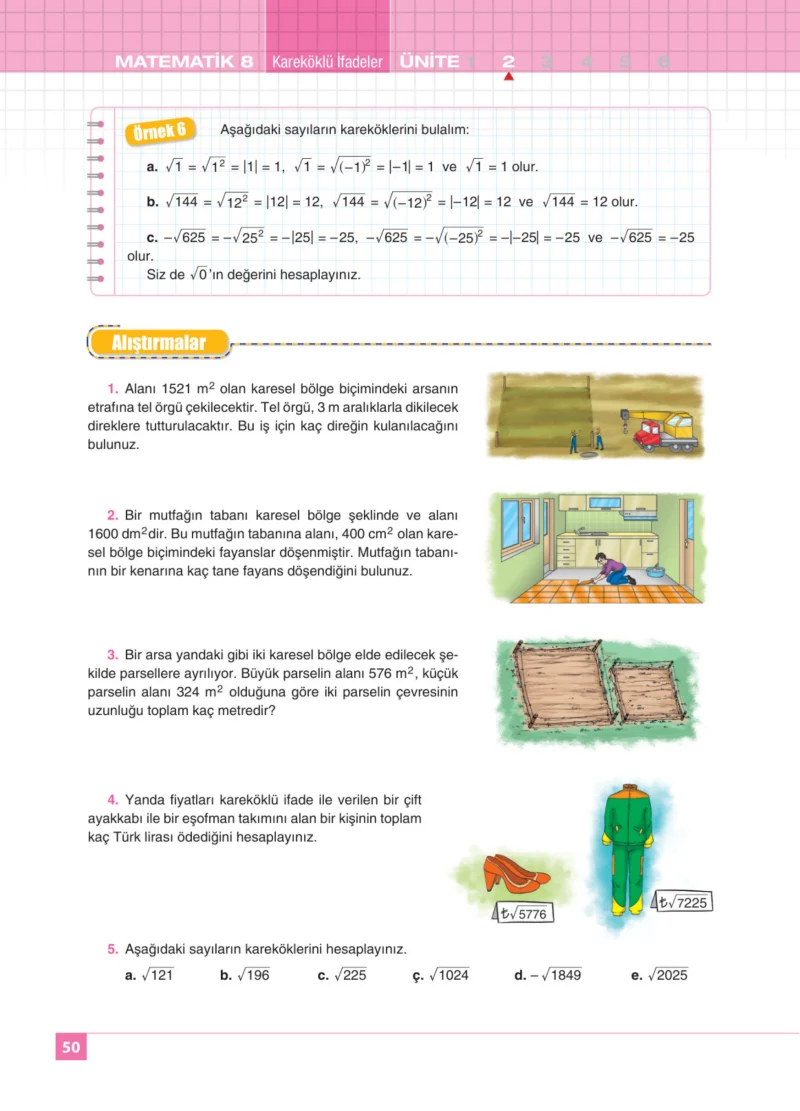 8. Sınıf Matematik Ders Kitabı Cevapları Koza Yayınları Sayfa 50