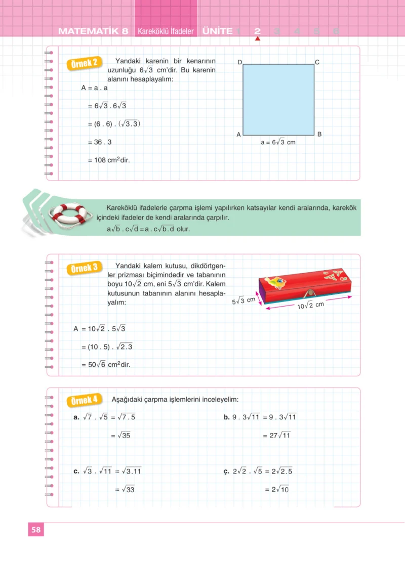 8. Sınıf Matematik Ders Kitabı Cevapları Koza Yayınları Sayfa 58