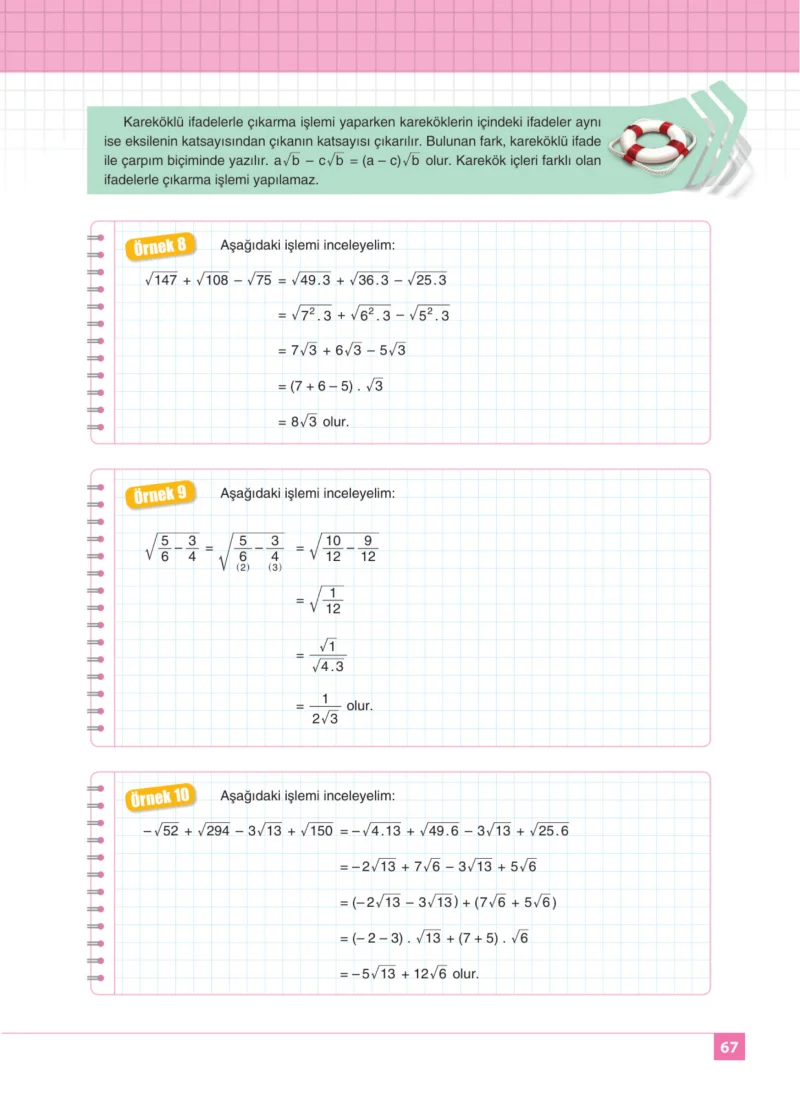 8. Sınıf Matematik Ders Kitabı Cevapları Koza Yayınları Sayfa 67