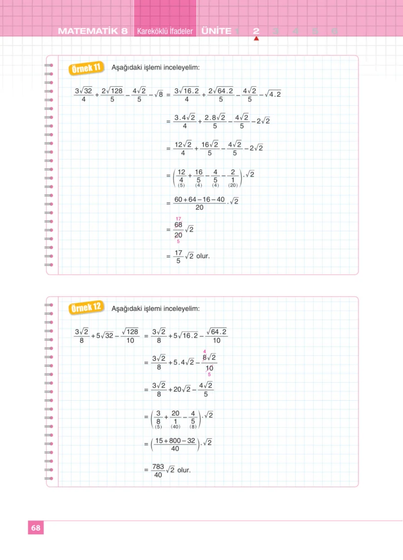 8. Sınıf Matematik Ders Kitabı Cevapları Koza Yayınları Sayfa 68