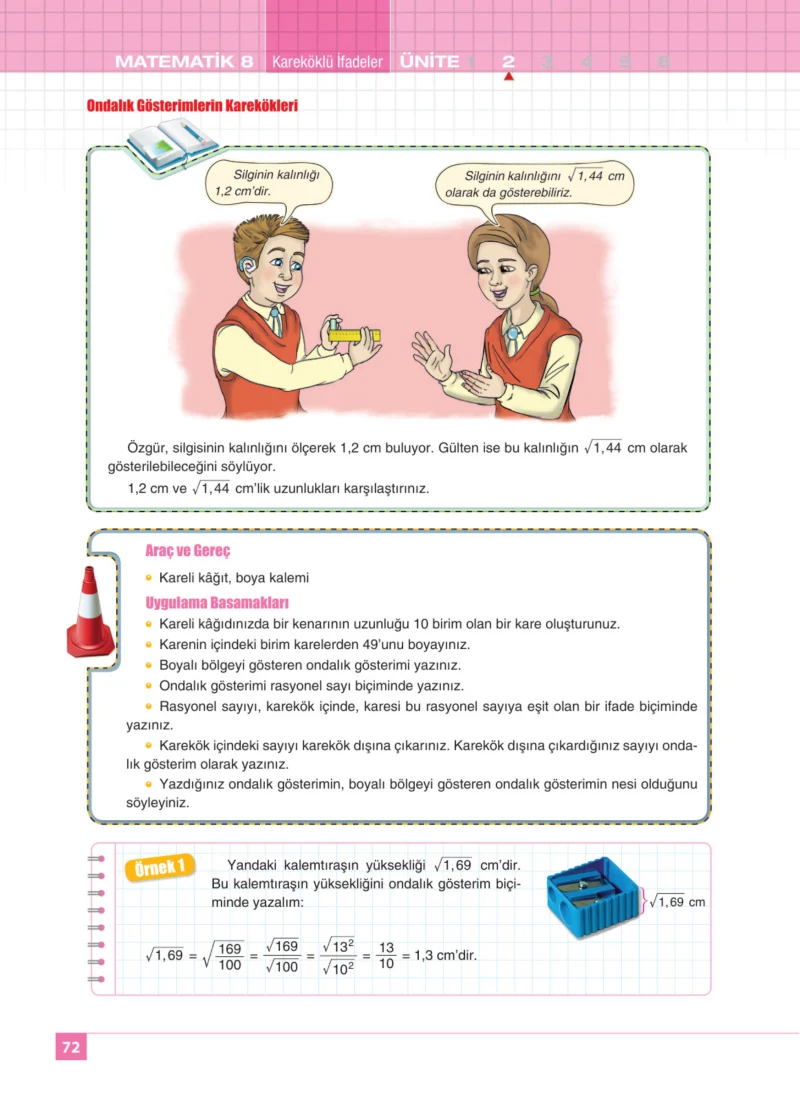 8. Sınıf Matematik Ders Kitabı Cevapları Koza Yayınları Sayfa 72