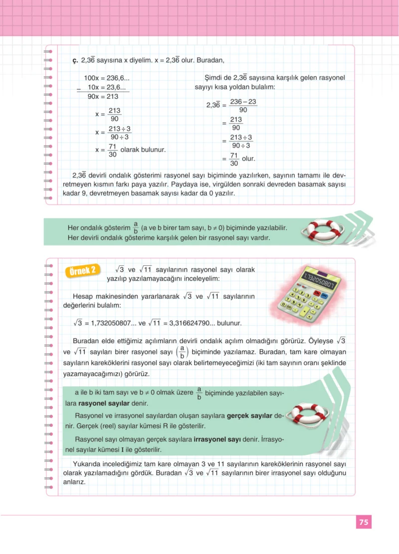 8. Sınıf Matematik Ders Kitabı Cevapları Koza Yayınları Sayfa 75