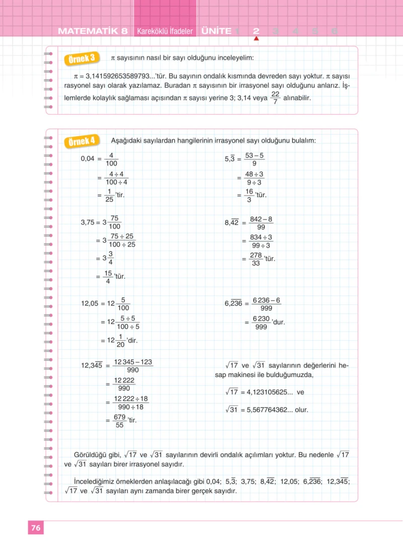 8. Sınıf Matematik Ders Kitabı Cevapları Koza Yayınları Sayfa 76