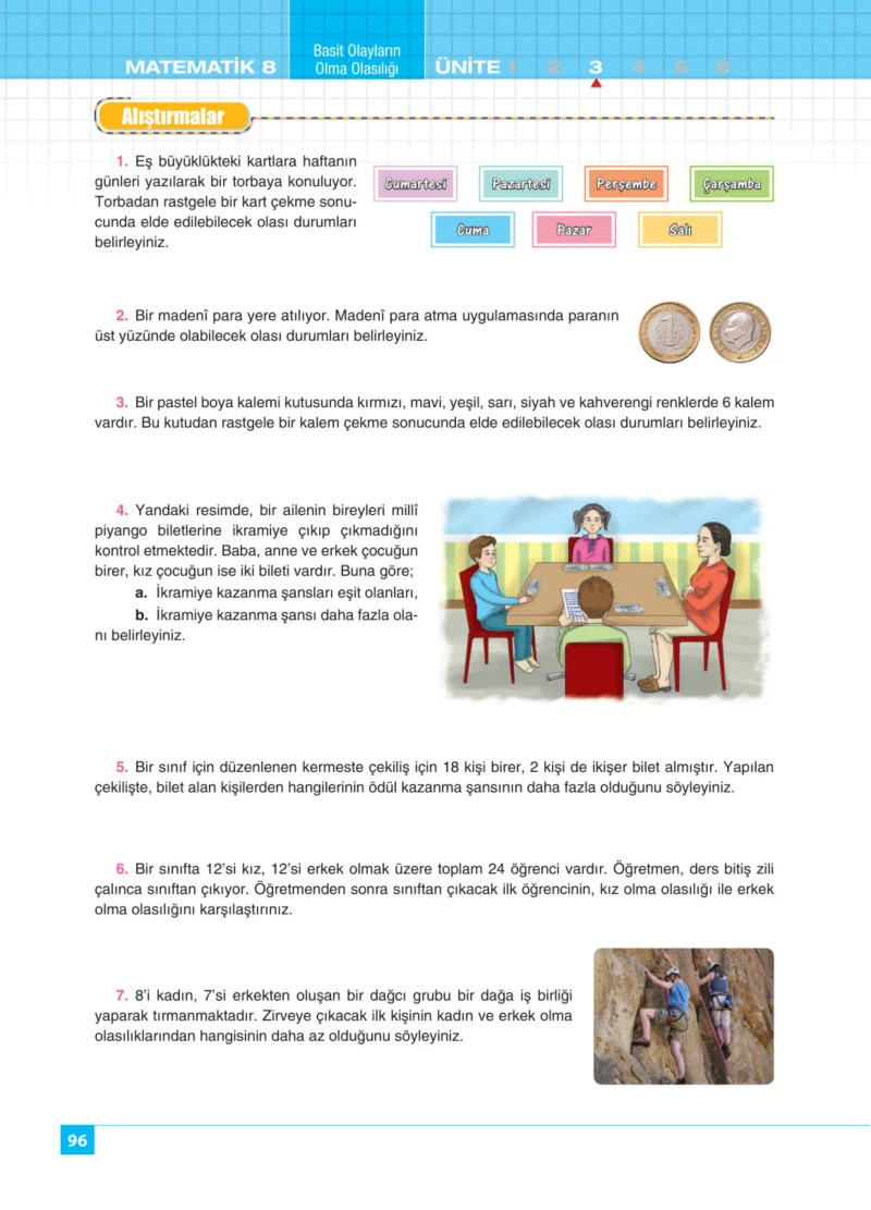 8. Sınıf Matematik Ders Kitabı Cevapları Koza Yayınları Sayfa 96