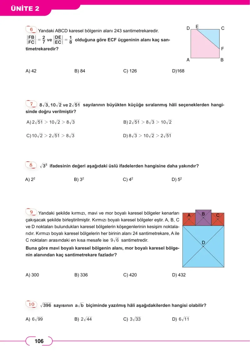 8. Sınıf Matematik Ders Kitabı Cevapları Meb Yayınları Sayfa 106