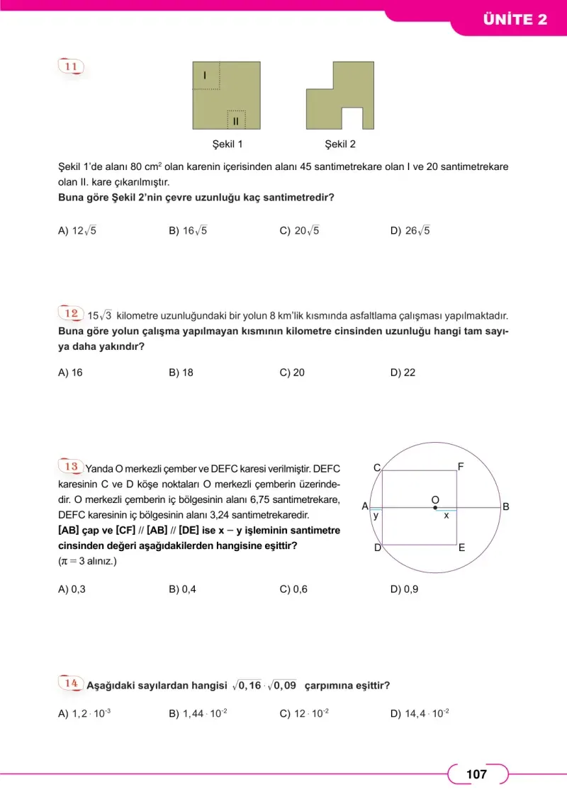 8. Sınıf Matematik Ders Kitabı Cevapları Meb Yayınları Sayfa 107