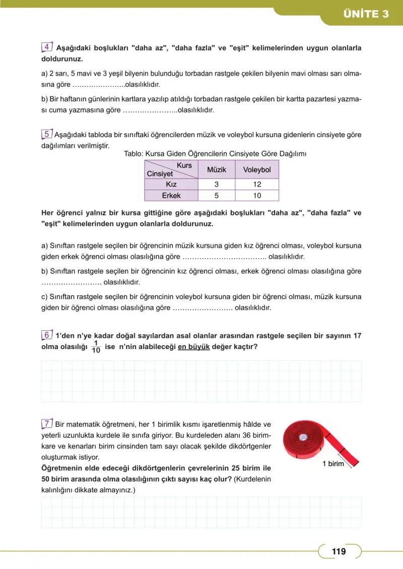 8. Sınıf Matematik Ders Kitabı Cevapları Meb Yayınları Sayfa 119
