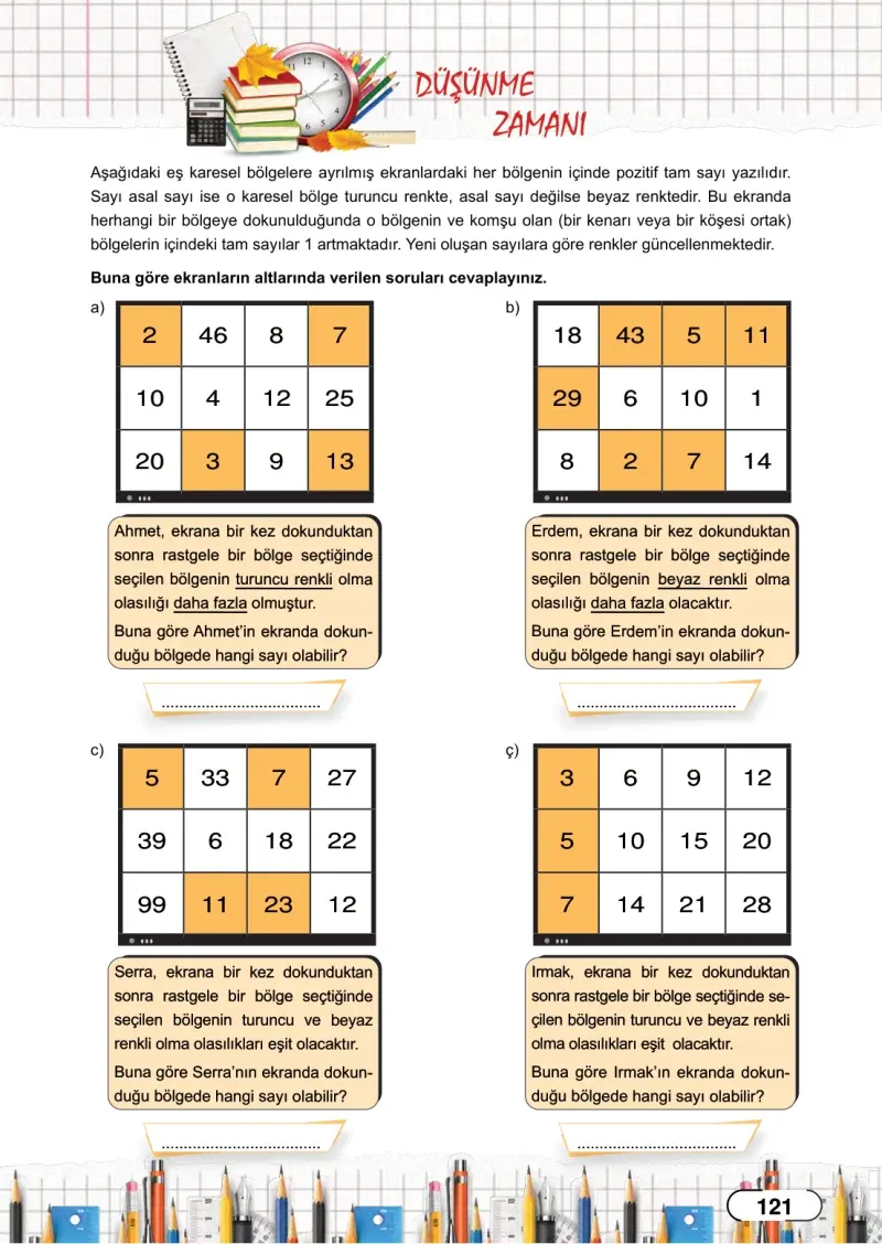 8. Sınıf Matematik Ders Kitabı Cevapları Meb Yayınları Sayfa 121