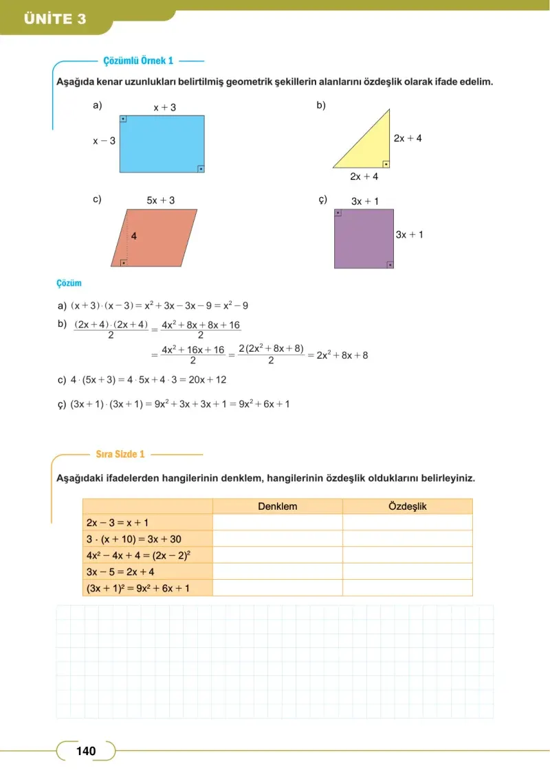 8. Sınıf Matematik Ders Kitabı Cevapları Meb Yayınları Sayfa 140