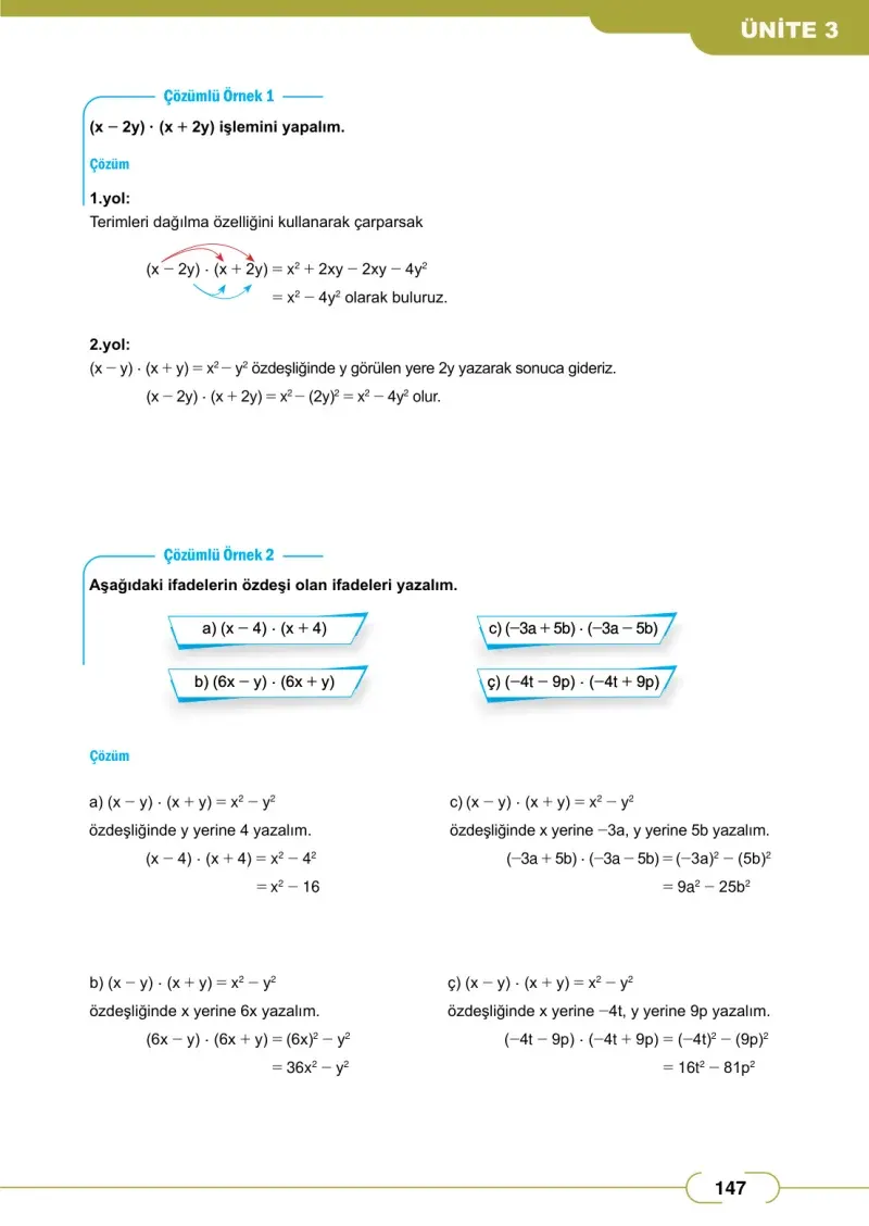 8. Sınıf Matematik Ders Kitabı Cevapları Meb Yayınları Sayfa 147