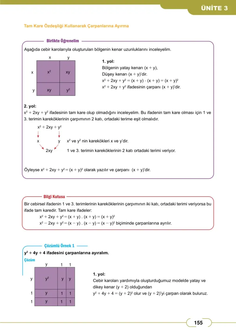 8. Sınıf Matematik Ders Kitabı Cevapları Meb Yayınları Sayfa 155