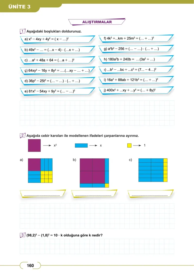 8. Sınıf Matematik Ders Kitabı Cevapları Meb Yayınları Sayfa 160