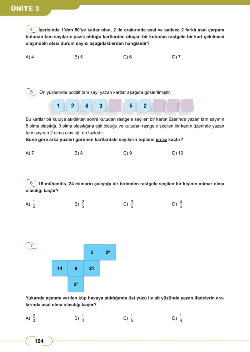 8. Sınıf Matematik Ders Kitabı Cevapları Meb Yayınları Sayfa 164