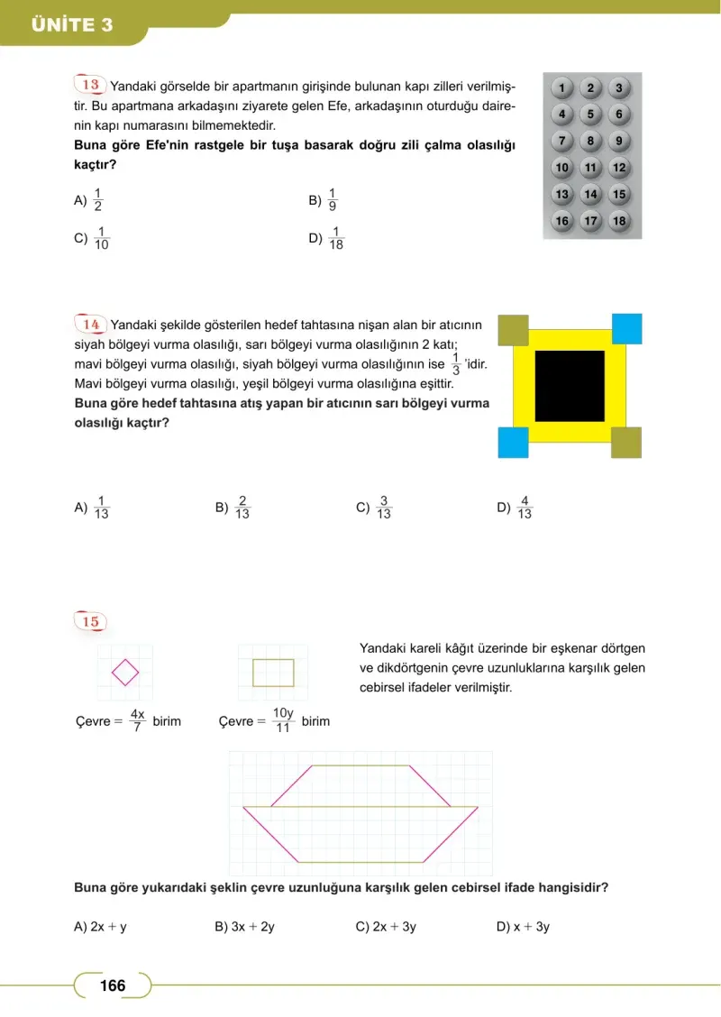8. Sınıf Matematik Ders Kitabı Cevapları Meb Yayınları Sayfa 166