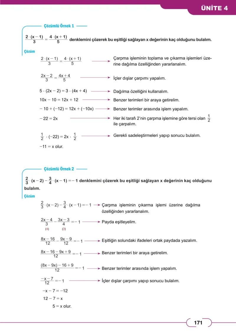 8. Sınıf Matematik Ders Kitabı Cevapları Meb Yayınları Sayfa 171