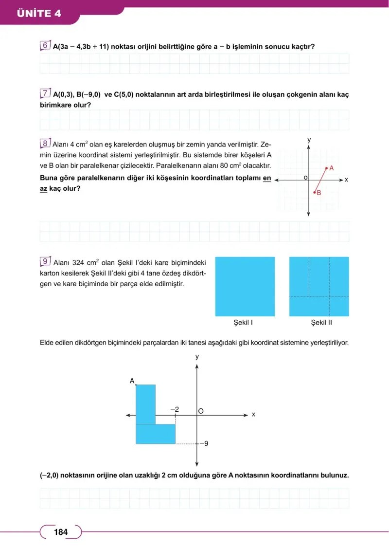 8. Sınıf Matematik Ders Kitabı Cevapları Meb Yayınları Sayfa 184