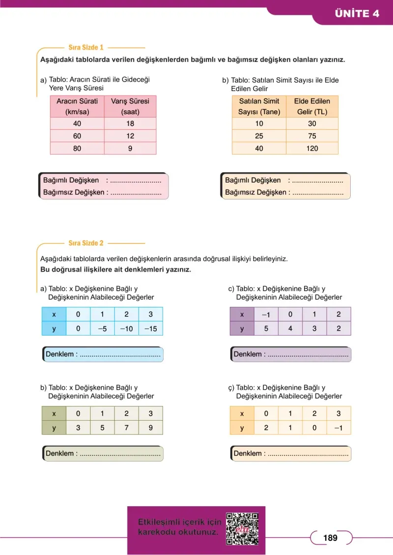 8. Sınıf Matematik Ders Kitabı Cevapları Meb Yayınları Sayfa 189