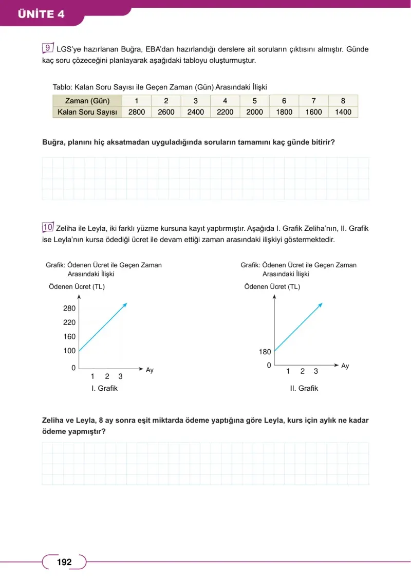 8. Sınıf Matematik Ders Kitabı Cevapları Meb Yayınları Sayfa 192