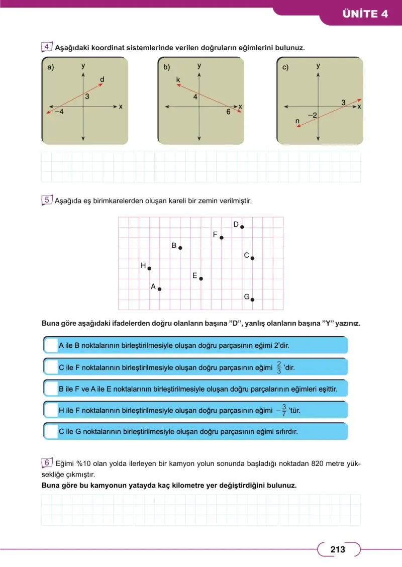 8. Sınıf Matematik Ders Kitabı Cevapları Meb Yayınları Sayfa 213