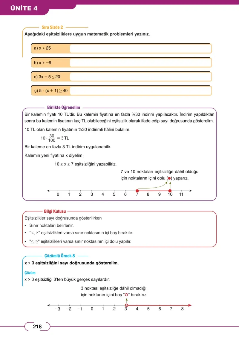 8. Sınıf Matematik Ders Kitabı Cevapları Meb Yayınları Sayfa 218