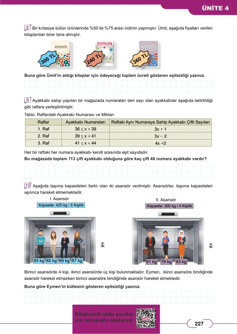 8. Sınıf Matematik Ders Kitabı Cevapları Meb Yayınları Sayfa 227
