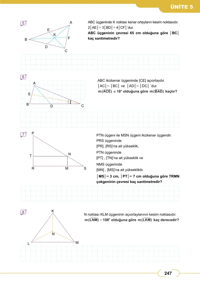 8. Sınıf Matematik Ders Kitabı Cevapları Meb Yayınları Sayfa 247