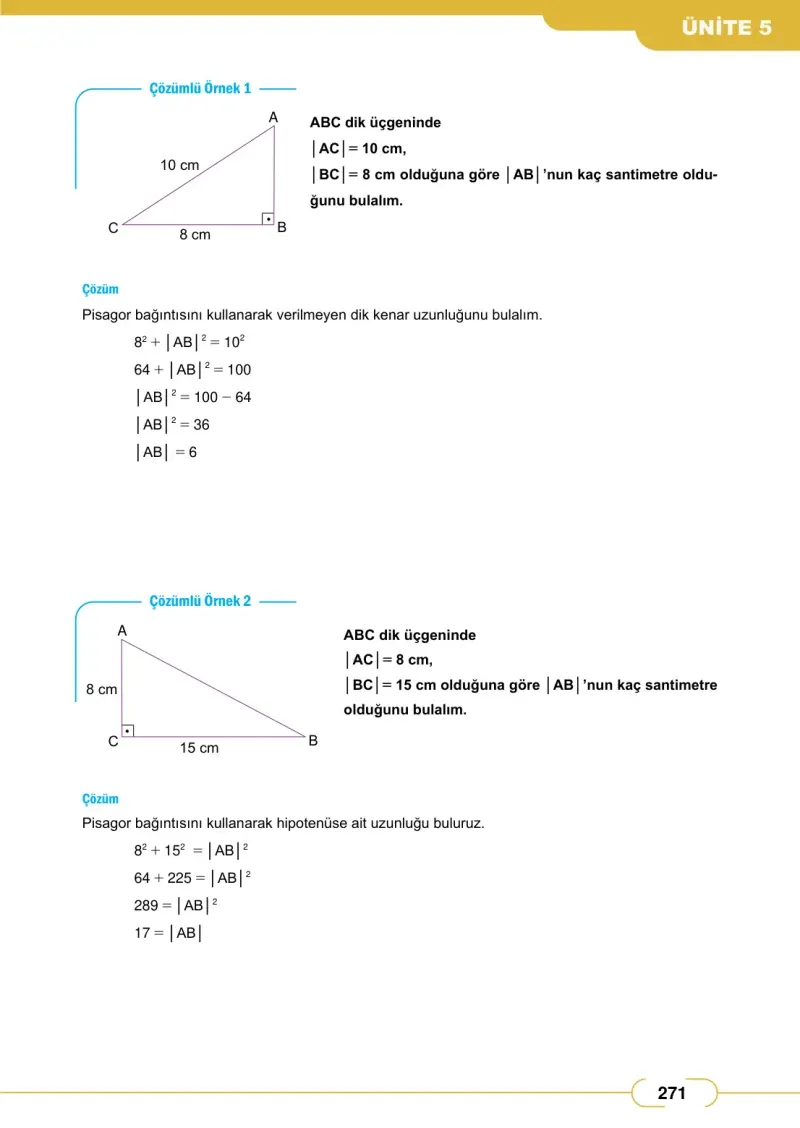 8. Sınıf Matematik Ders Kitabı Cevapları Meb Yayınları Sayfa 271