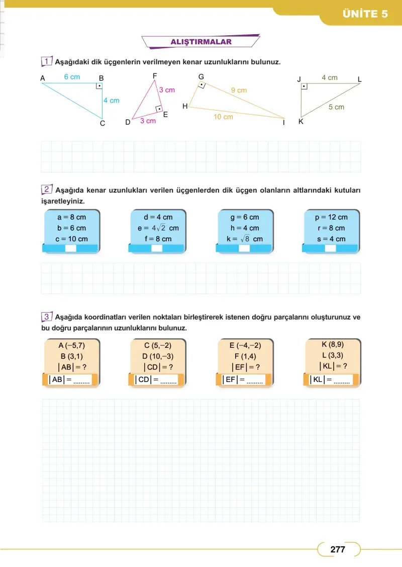 8. Sınıf Matematik Ders Kitabı Cevapları Meb Yayınları Sayfa 277