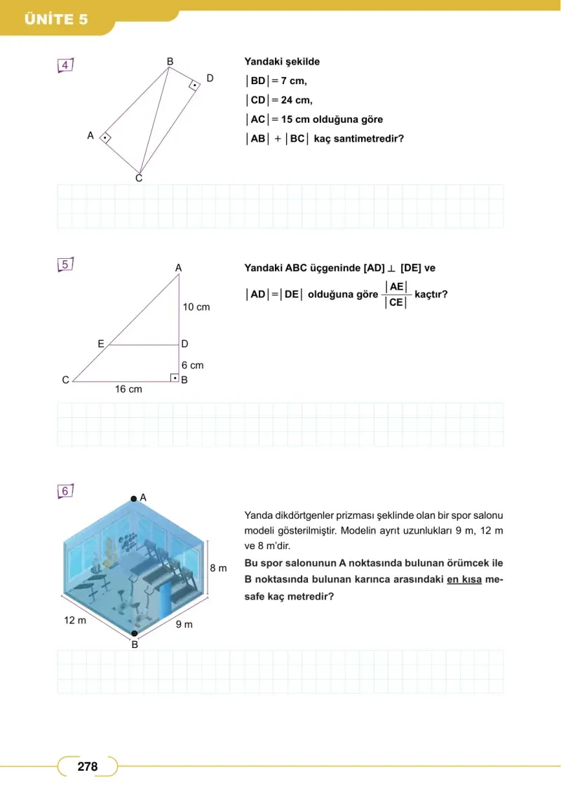 8. Sınıf Matematik Ders Kitabı Cevapları Meb Yayınları Sayfa 278