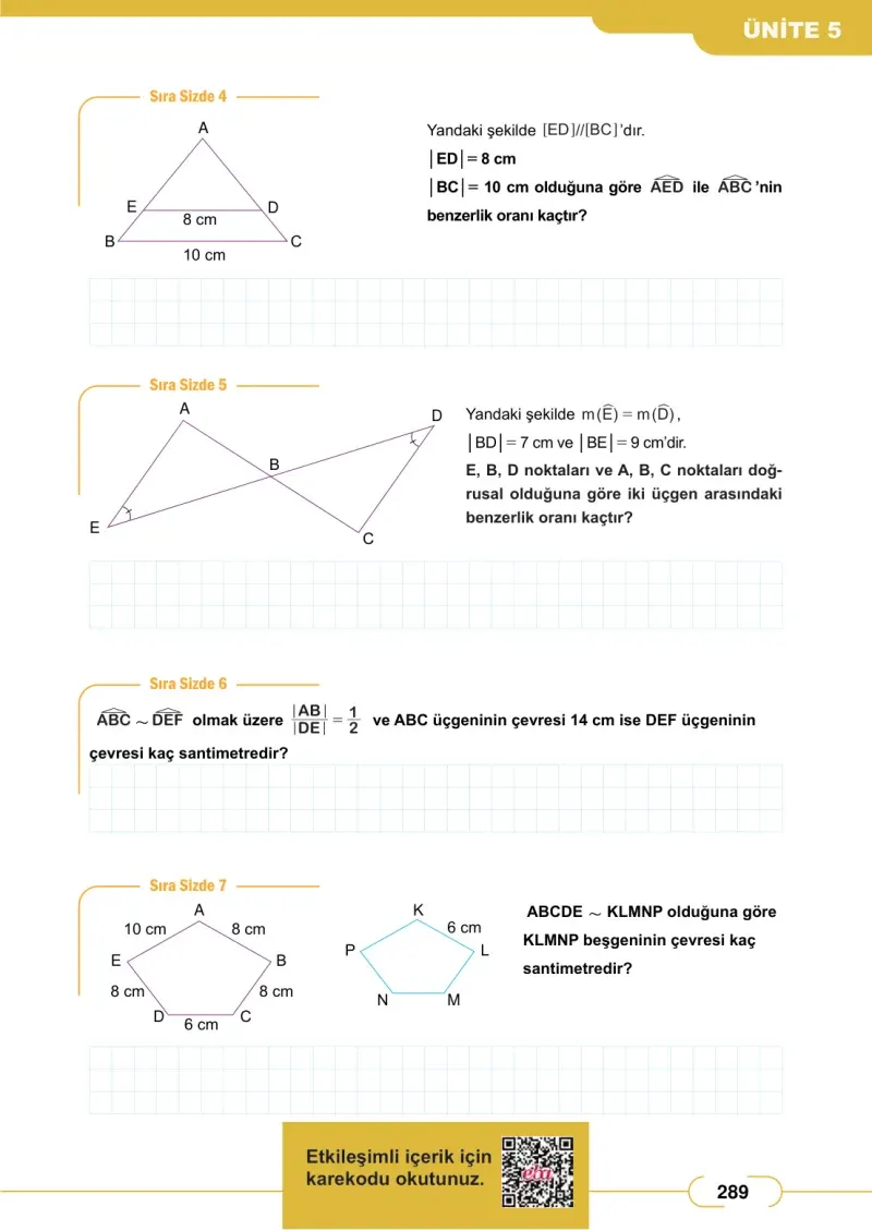 8. Sınıf Matematik Ders Kitabı Cevapları Meb Yayınları Sayfa 289