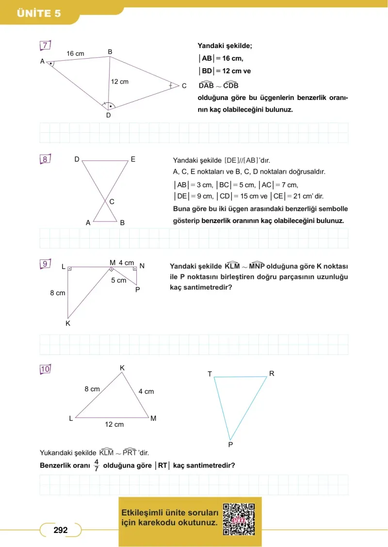 8. Sınıf Matematik Ders Kitabı Cevapları Meb Yayınları Sayfa 292