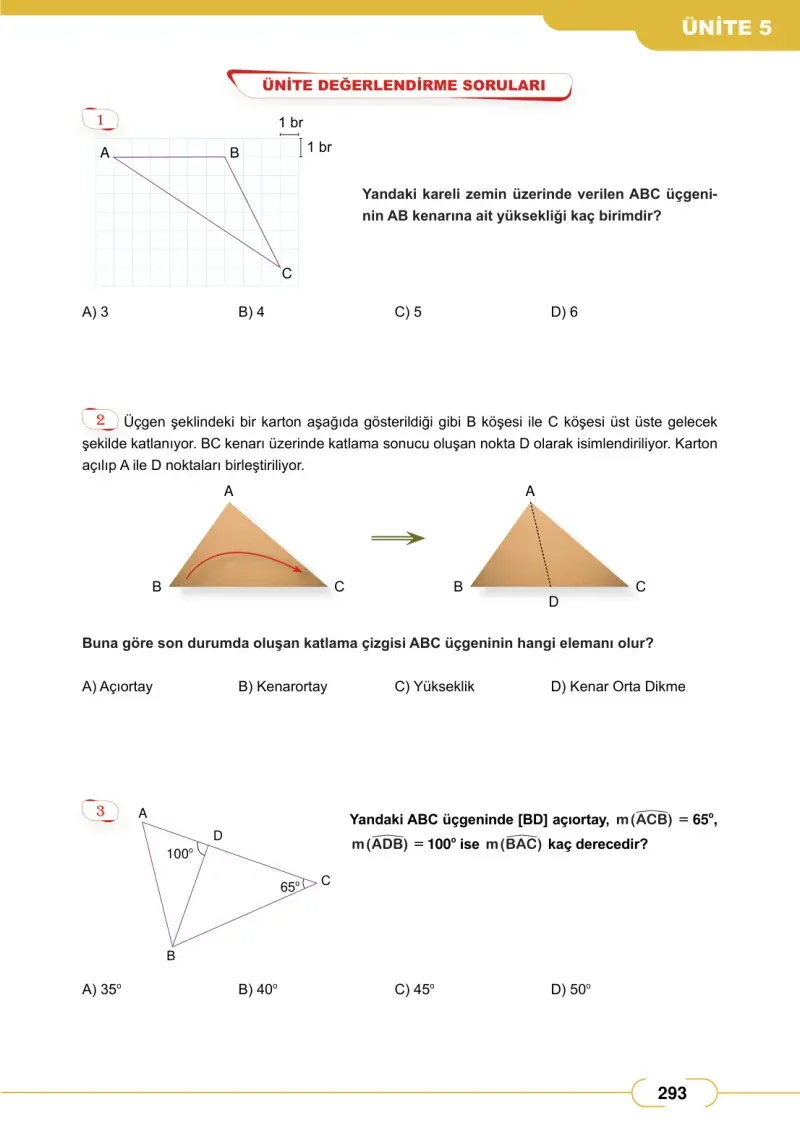 8. Sınıf Matematik Ders Kitabı Cevapları Meb Yayınları Sayfa 293