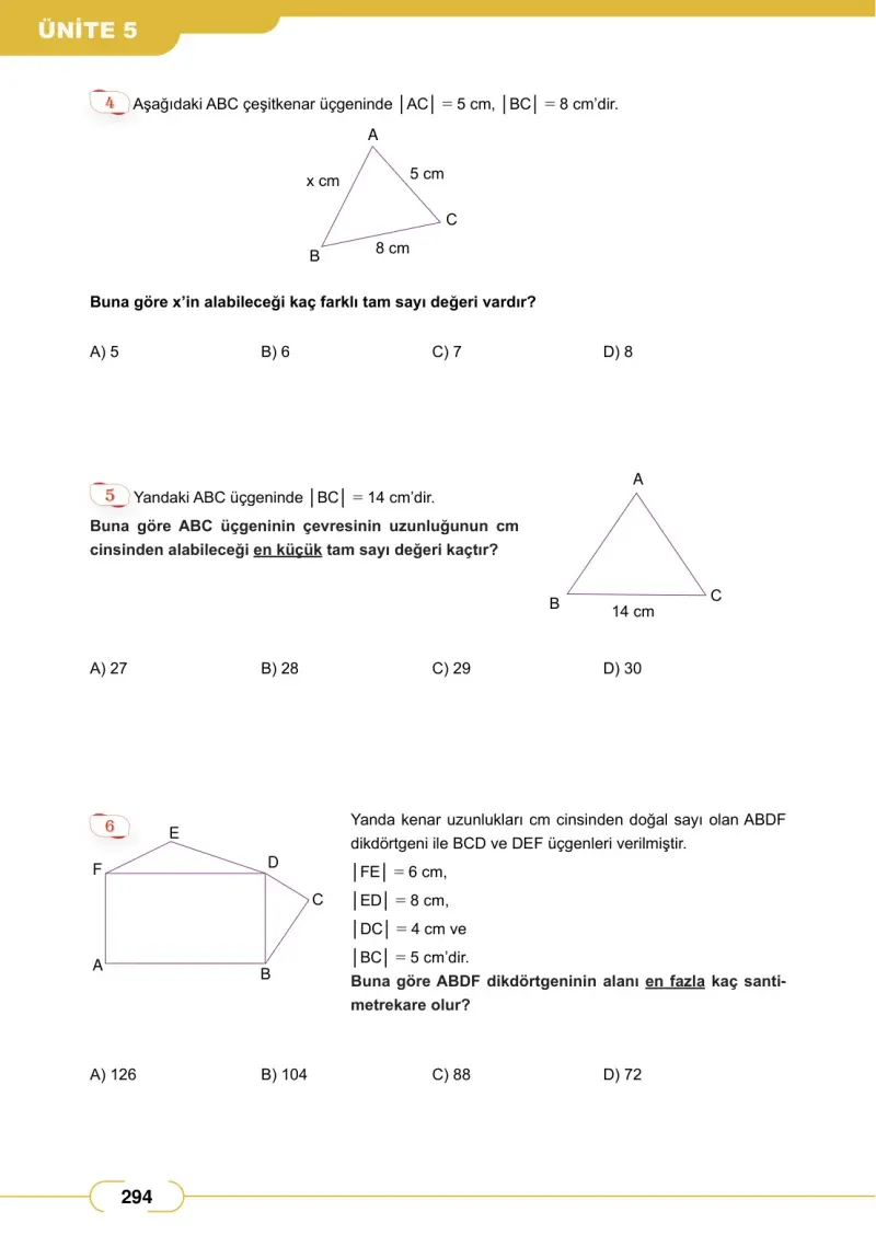 8. Sınıf Matematik Ders Kitabı Cevapları Meb Yayınları Sayfa 294
