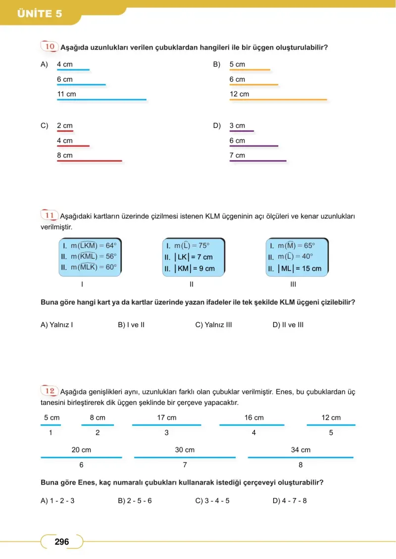 8. Sınıf Matematik Ders Kitabı Cevapları Meb Yayınları Sayfa 296