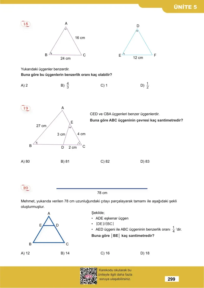 8. Sınıf Matematik Ders Kitabı Cevapları Meb Yayınları Sayfa 299