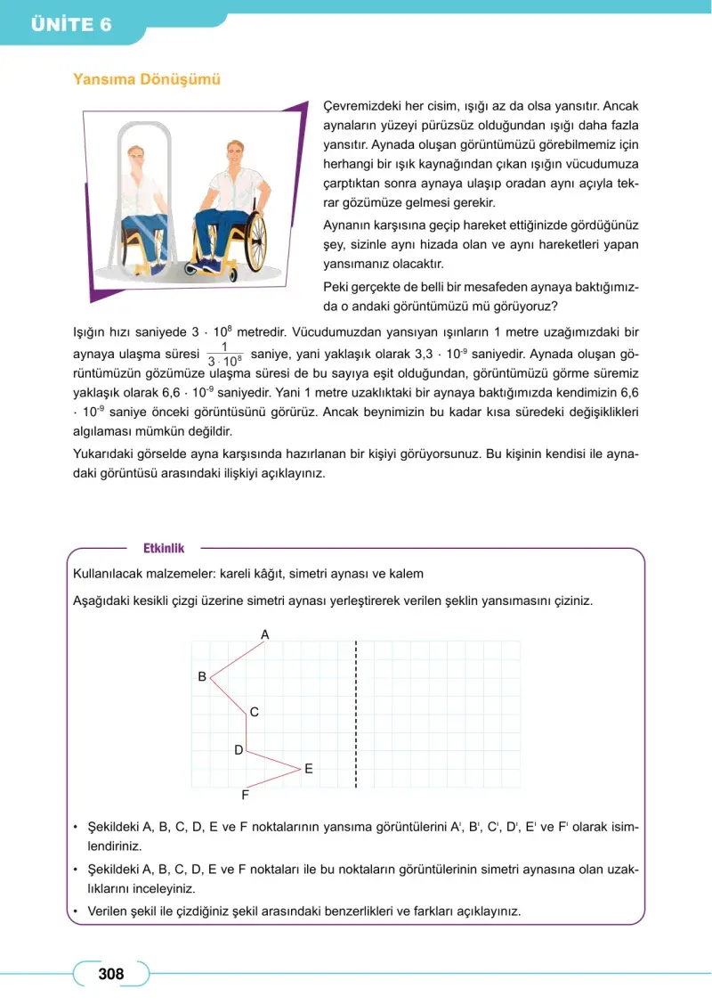 8. Sınıf Matematik Ders Kitabı Cevapları Meb Yayınları Sayfa 308