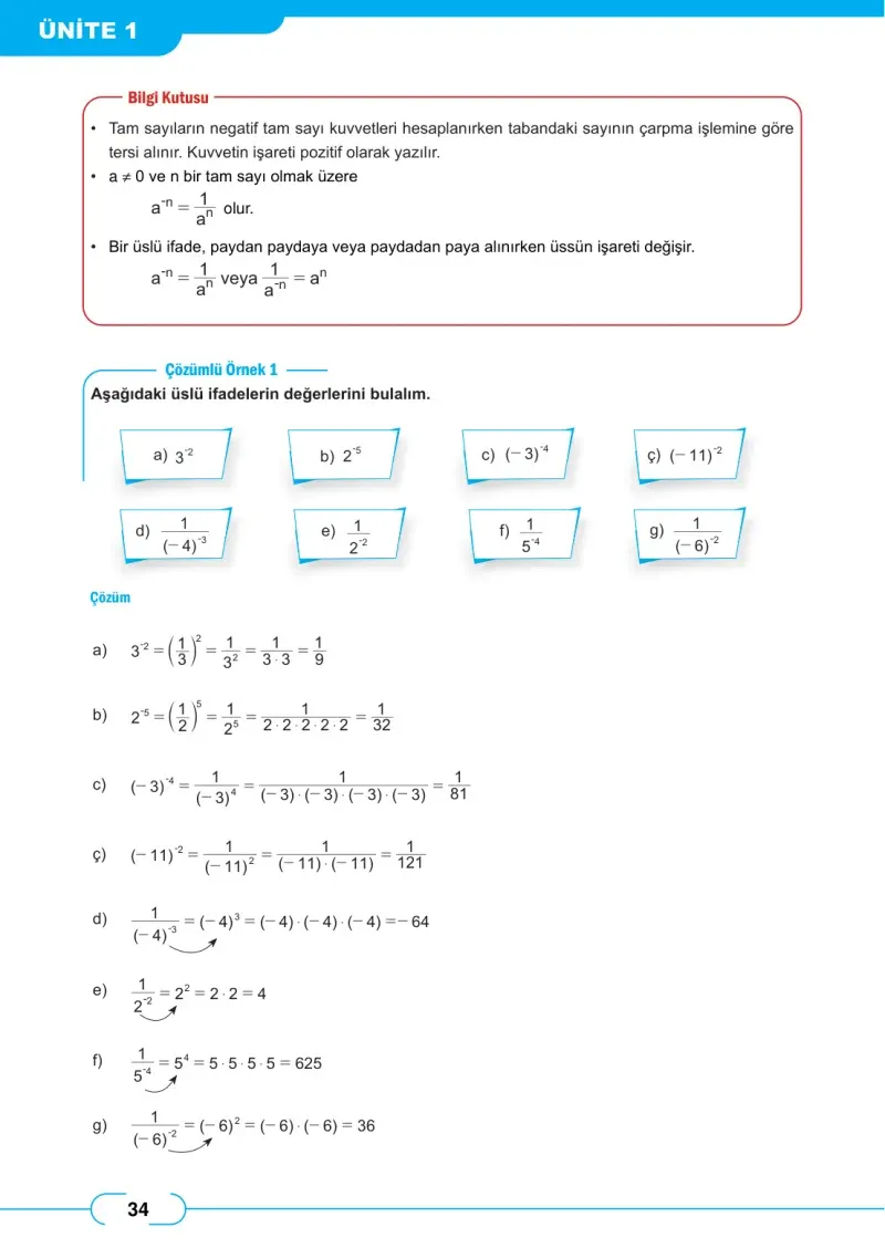 8. Sınıf Matematik Ders Kitabı Cevapları Meb Yayınları Sayfa 34
