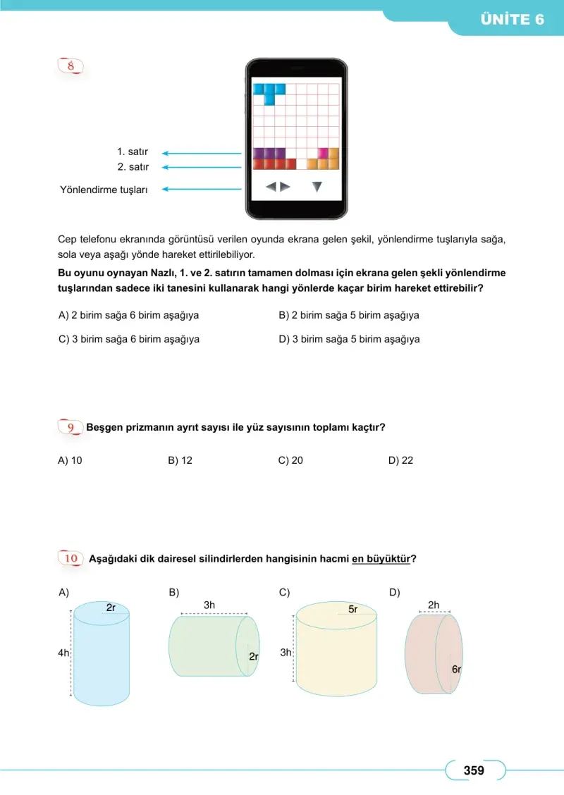 8. Sınıf Matematik Ders Kitabı Cevapları Meb Yayınları Sayfa 359