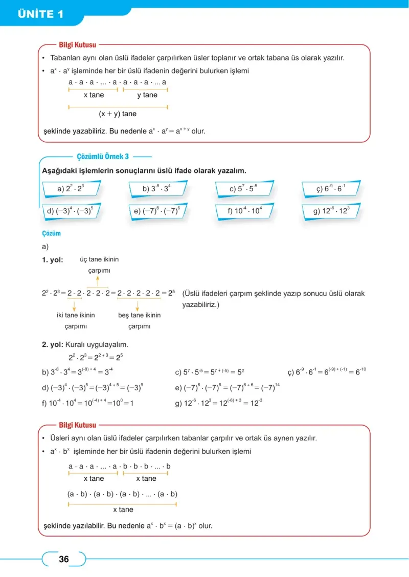 8. Sınıf Matematik Ders Kitabı Cevapları Meb Yayınları Sayfa 36