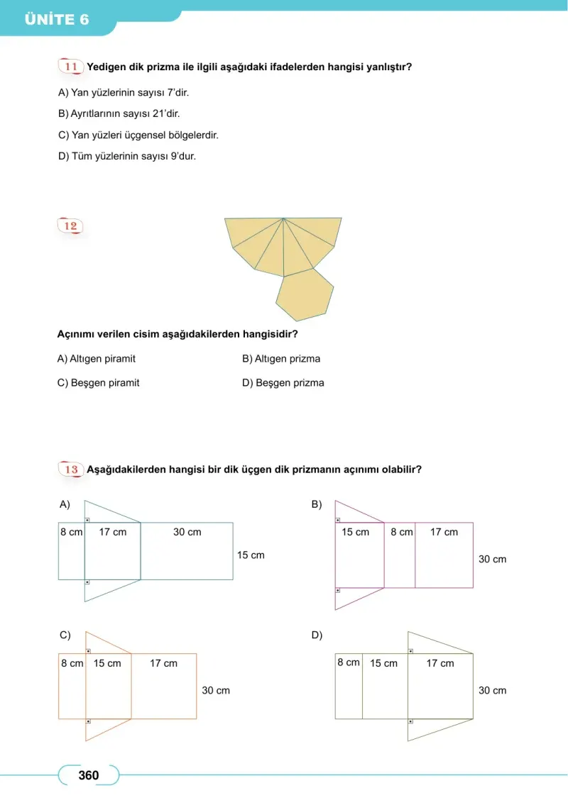 8. Sınıf Matematik Ders Kitabı Cevapları Meb Yayınları Sayfa 360